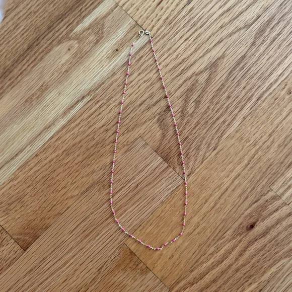 14K Yellow Gold & Enamel Beaded Cable Chain Necklace - Picture 2 of 3